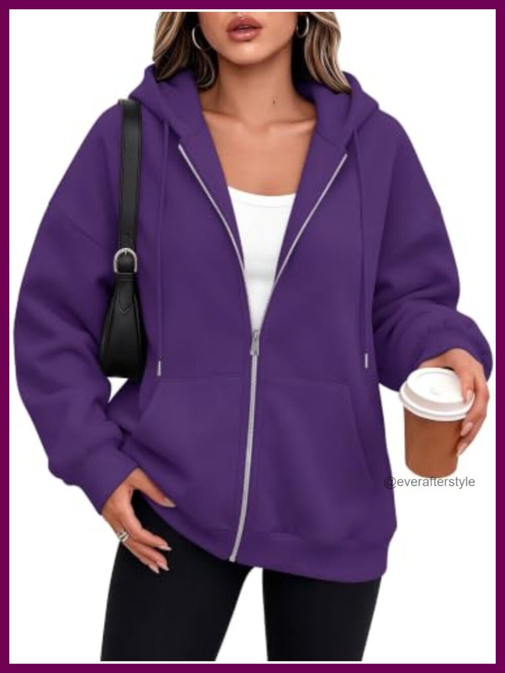 Women's Zip Up Hoodie Oversized Fleece Sweatshirt